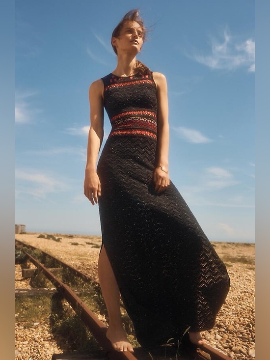 Cecilia Prado Dresses & Skirts - Cecilia Prado Rowan Black Knit Slit Maxi Sweater Dress Sz-S